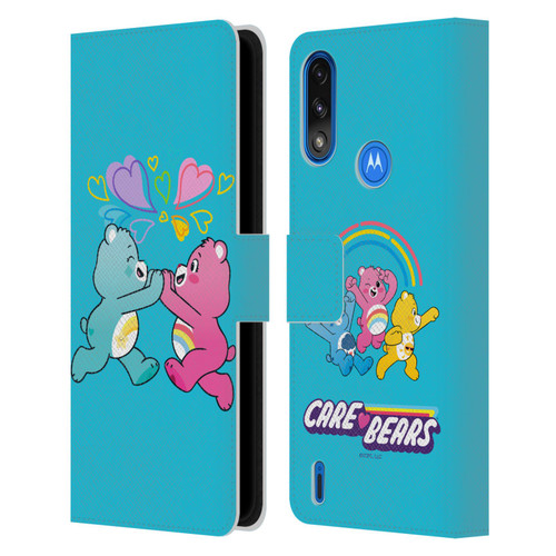 Care Bears Characters Funshine, Cheer And Grumpy Group 2 Leather Book Wallet Case Cover For Motorola Moto E7 Power / Moto E7i Power
