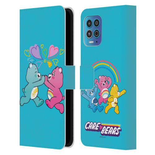 Care Bears Characters Funshine, Cheer And Grumpy Group 2 Leather Book Wallet Case Cover For Motorola Moto G100