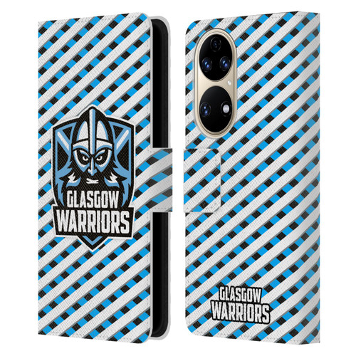 Glasgow Warriors Graphics Stripes Leather Book Wallet Case Cover For Huawei P50