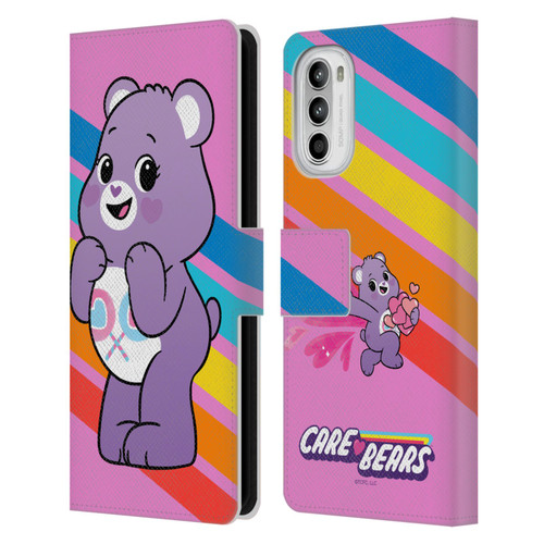 Care Bears Characters Share Leather Book Wallet Case Cover For Motorola Moto G52