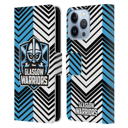 Glasgow Warriors Graphics White And Blue Leather Book Wallet Case Cover For Apple iPhone 13 Pro
