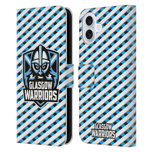 Glasgow Warriors Graphics Stripes Leather Book Wallet Case Cover For Apple iPhone 16 Plus