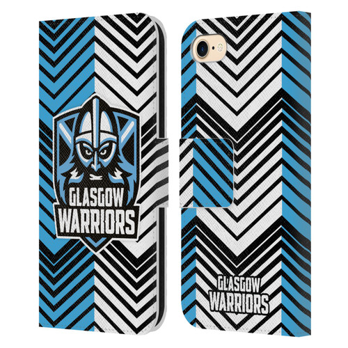 Glasgow Warriors Graphics White And Blue Leather Book Wallet Case Cover For Apple iPhone 7 / 8 / SE 2020 & 2022