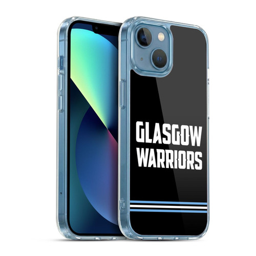 Glasgow Warriors Logo Text Type Black Soft Gel Case for Apple iPhone 13 Mini & MagSafe