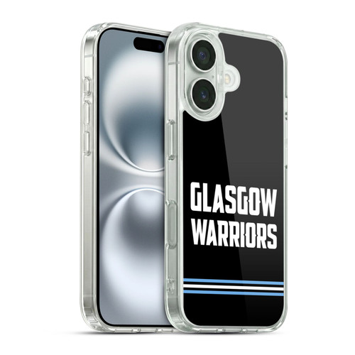 Glasgow Warriors Logo Text Type Black Soft Gel Case for Apple iPhone 16 & MagSafe
