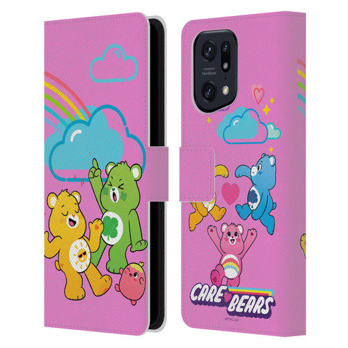 Care Bears Characters Funshine, Cheer And Grumpy Group Leather Book Wallet Case Cover For OPPO Find X5 Pro