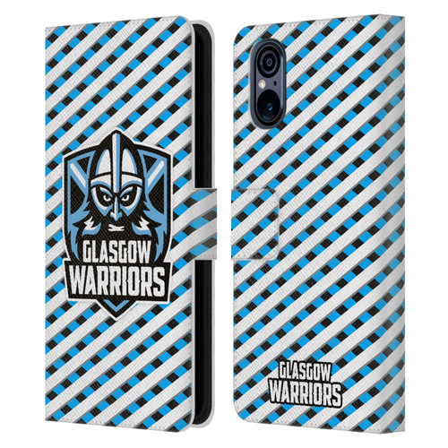 Glasgow Warriors Graphics Stripes Leather Book Wallet Case Cover For Sony Xperia 5 V 5G
