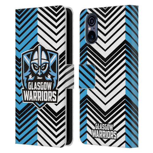 Glasgow Warriors Graphics White And Blue Leather Book Wallet Case Cover For Sony Xperia 5 V 5G