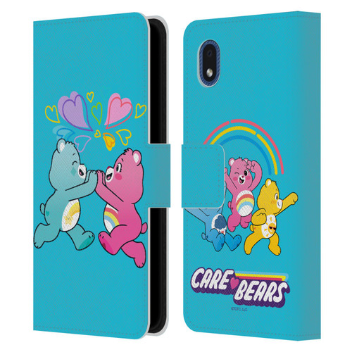 Care Bears Characters Funshine, Cheer And Grumpy Group 2 Leather Book Wallet Case Cover For Samsung Galaxy A01 Core (2020)