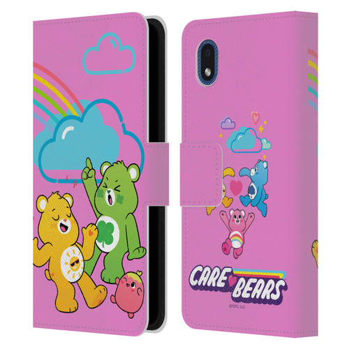 Care Bears Characters Funshine, Cheer And Grumpy Group Leather Book Wallet Case Cover For Samsung Galaxy A01 Core (2020)
