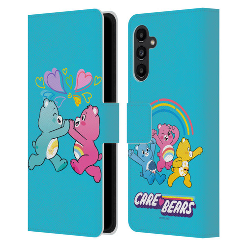 Care Bears Characters Funshine, Cheer And Grumpy Group 2 Leather Book Wallet Case Cover For Samsung Galaxy A13 5G (2021)
