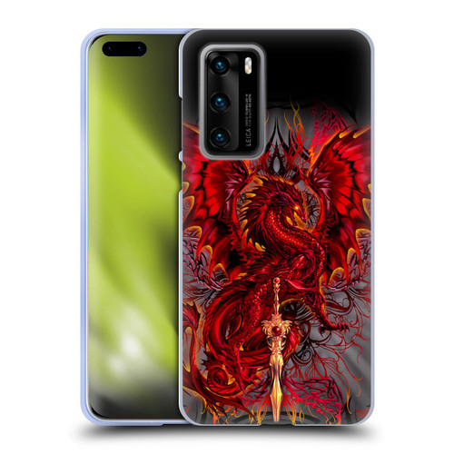 Ruth Thompson Art Red Tribal Dragon With Sword Soft Gel Case for Huawei P40 5G