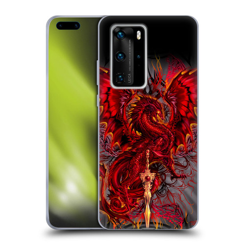 Ruth Thompson Art Red Tribal Dragon With Sword Soft Gel Case for Huawei P40 Pro / P40 Pro Plus 5G