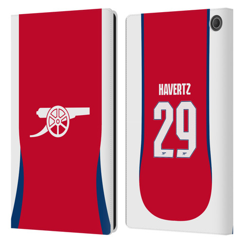 Arsenal FC 2024/25 Players Home Kit Kai Havertz Leather Book Wallet Case Cover For Amazon Fire Max 11 2023