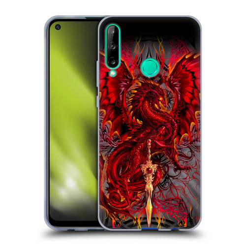 Ruth Thompson Art Red Tribal Dragon With Sword Soft Gel Case for Huawei P40 lite E
