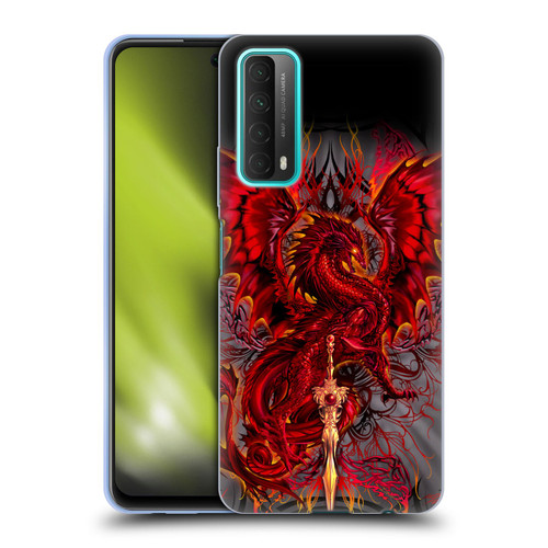 Ruth Thompson Art Red Tribal Dragon With Sword Soft Gel Case for Huawei P Smart (2021)
