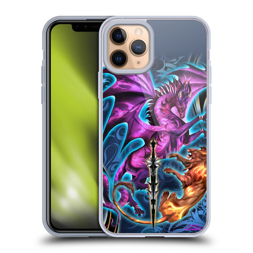 Ruth Thompson Art Purple Dragon, Sword & Lion Soft Gel Case for Apple iPhone 11 Pro