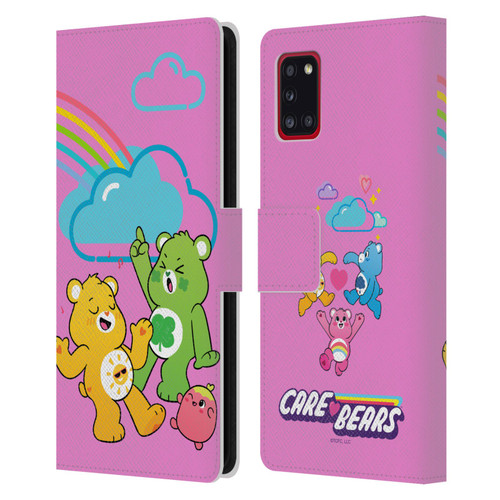 Care Bears Characters Funshine, Cheer And Grumpy Group Leather Book Wallet Case Cover For Samsung Galaxy A31 (2020)