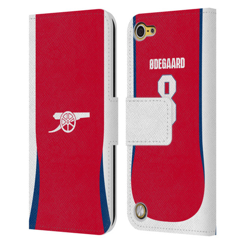 Arsenal FC 2024/25 Players Home Kit Martin Ødegaard Leather Book Wallet Case Cover For Apple iPod Touch 5G 5th Gen