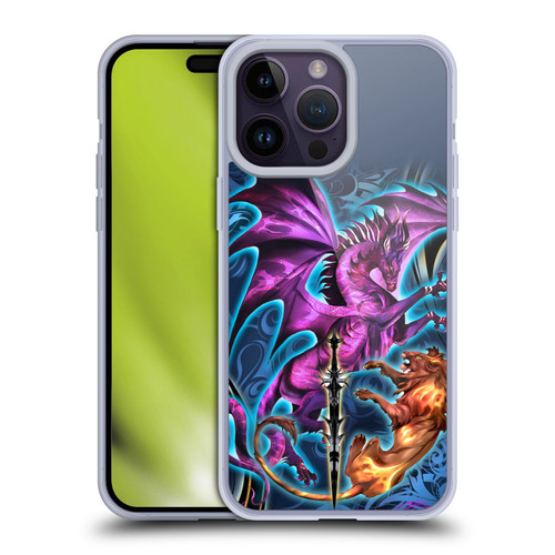Ruth Thompson Art Purple Dragon, Sword & Lion Soft Gel Case for Apple iPhone 14 Pro Max