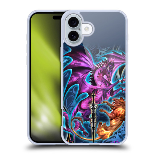 Ruth Thompson Art Purple Dragon, Sword & Lion Soft Gel Case for Apple iPhone 16 Plus