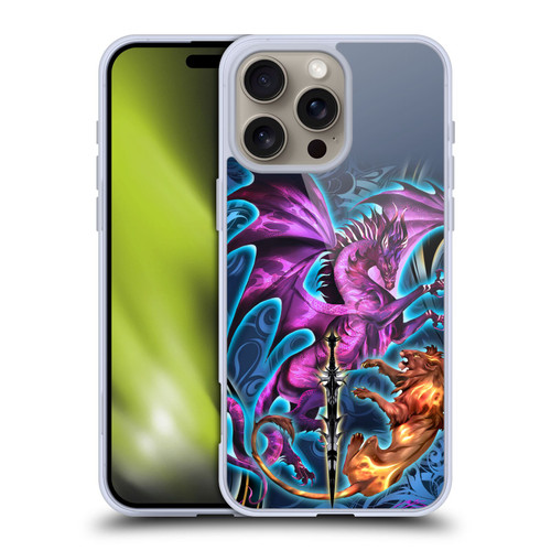 Ruth Thompson Art Purple Dragon, Sword & Lion Soft Gel Case for Apple iPhone 16 Pro Max