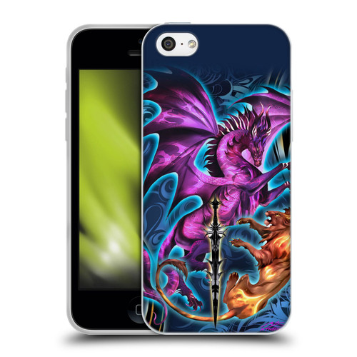 Ruth Thompson Art Purple Dragon, Sword & Lion Soft Gel Case for Apple iPhone 5c