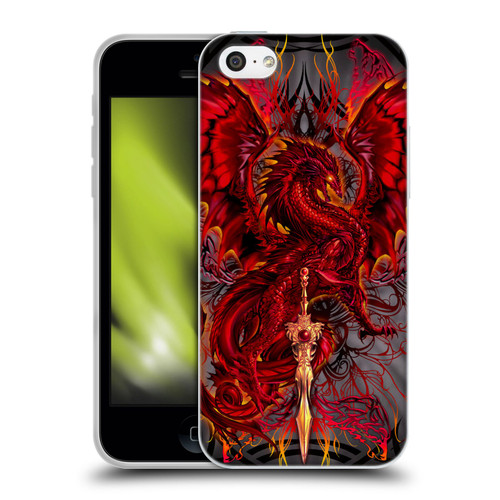 Ruth Thompson Art Red Tribal Dragon With Sword Soft Gel Case for Apple iPhone 5c
