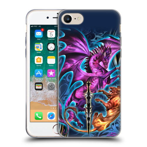 Ruth Thompson Art Purple Dragon, Sword & Lion Soft Gel Case for Apple iPhone 7 / 8 / SE 2020 & 2022