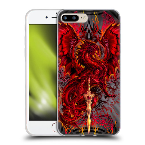 Ruth Thompson Art Red Tribal Dragon With Sword Soft Gel Case for Apple iPhone 7 Plus / iPhone 8 Plus
