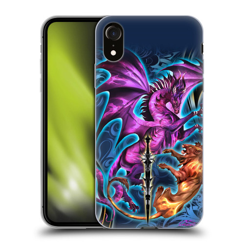 Ruth Thompson Art Purple Dragon, Sword & Lion Soft Gel Case for Apple iPhone XR
