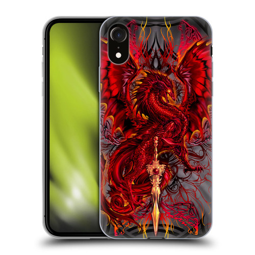 Ruth Thompson Art Red Tribal Dragon With Sword Soft Gel Case for Apple iPhone XR