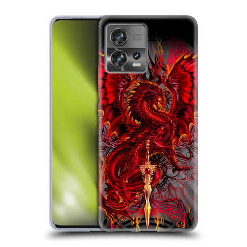 Ruth Thompson Art Red Tribal Dragon With Sword Soft Gel Case for Motorola Moto Edge 30 Fusion
