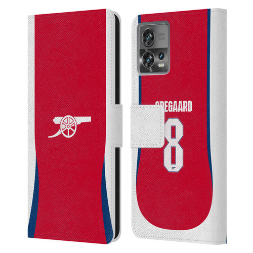 Arsenal FC 2024/25 Players Home Kit Martin Ødegaard Leather Book Wallet Case Cover For Motorola Moto Edge 30 Fusion