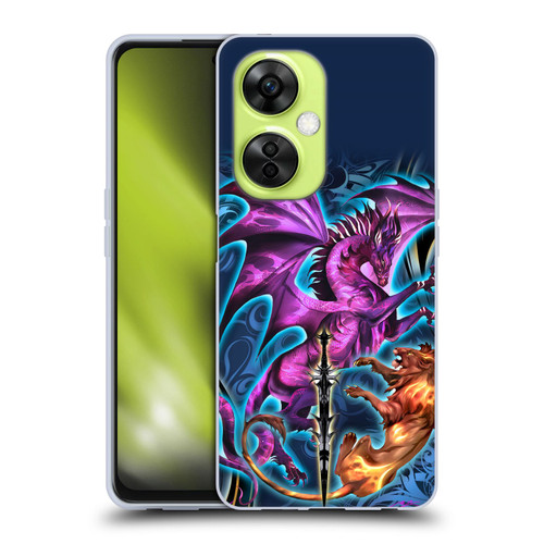 Ruth Thompson Art Purple Dragon, Sword & Lion Soft Gel Case for OnePlus Nord CE 3 Lite 5G