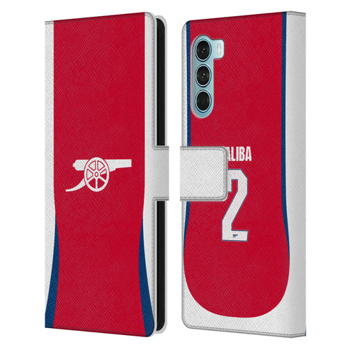 Arsenal FC 2024/25 Players Home Kit William Saliba Leather Book Wallet Case Cover For Motorola Edge S30 / Moto G200 5G