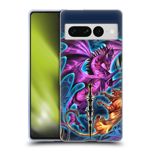 Ruth Thompson Art Purple Dragon, Sword & Lion Soft Gel Case for Google Pixel 7 Pro