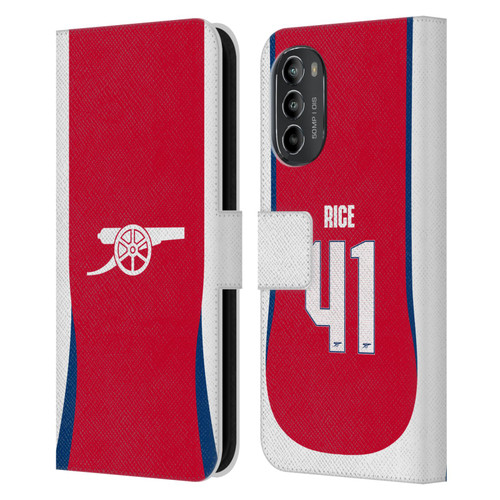 Arsenal FC 2024/25 Players Home Kit Declan Rice Leather Book Wallet Case Cover For Motorola Moto G82 5G