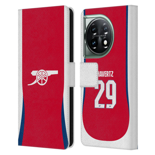 Arsenal FC 2024/25 Players Home Kit Kai Havertz Leather Book Wallet Case Cover For OnePlus 11 5G