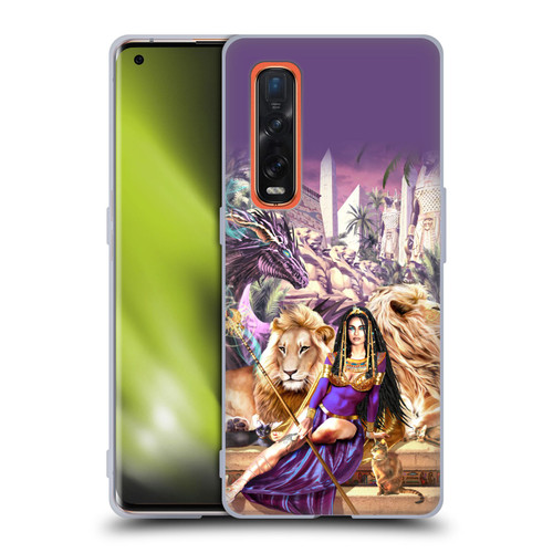 Ruth Thompson Art Egyptian Queen, Lions & Dragon Soft Gel Case for OPPO Find X2 Pro 5G