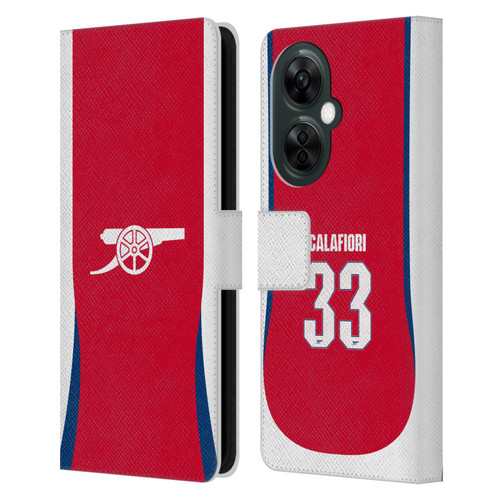 Arsenal FC 2024/25 Players Home Kit Riccardo Calafiori Leather Book Wallet Case Cover For OnePlus Nord CE 3 Lite 5G