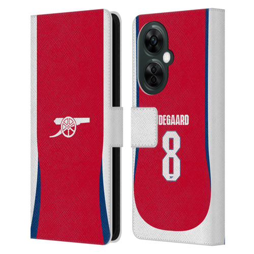Arsenal FC 2024/25 Players Home Kit Martin Ødegaard Leather Book Wallet Case Cover For OnePlus Nord CE 3 Lite 5G