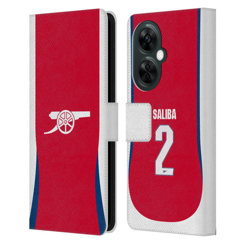 Arsenal FC 2024/25 Players Home Kit William Saliba Leather Book Wallet Case Cover For OnePlus Nord CE 3 Lite 5G