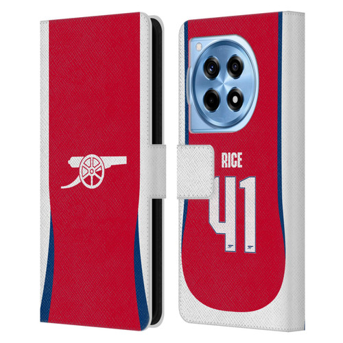 Arsenal FC 2024/25 Players Home Kit Declan Rice Leather Book Wallet Case Cover For OnePlus 12R