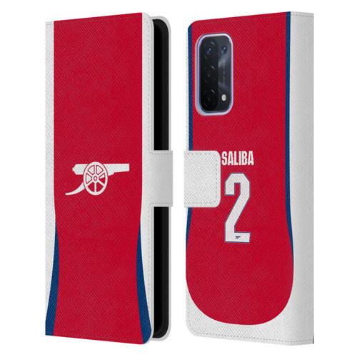 Arsenal FC 2024/25 Players Home Kit William Saliba Leather Book Wallet Case Cover For OPPO A54 5G