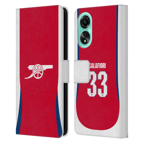Arsenal FC 2024/25 Players Home Kit Riccardo Calafiori Leather Book Wallet Case Cover For OPPO A78 4G
