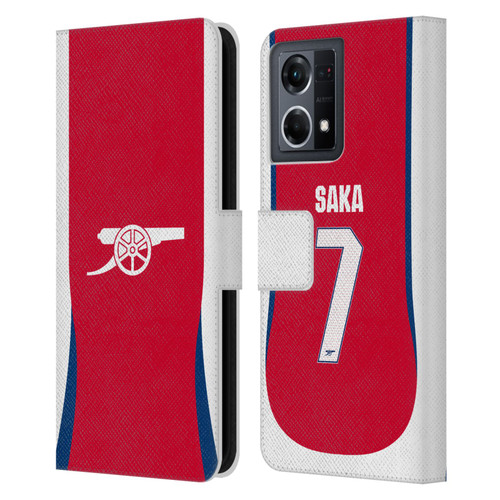 Arsenal FC 2024/25 Players Home Kit Bukayo Saka Leather Book Wallet Case Cover For OPPO Reno8 4G