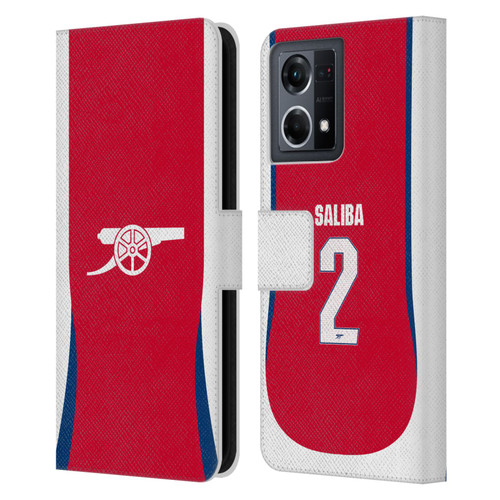 Arsenal FC 2024/25 Players Home Kit William Saliba Leather Book Wallet Case Cover For OPPO Reno8 4G