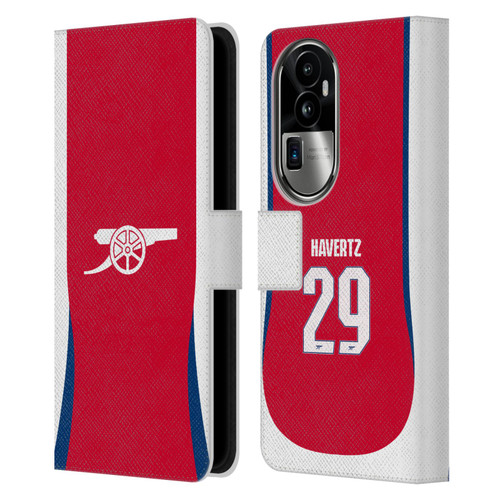 Arsenal FC 2024/25 Players Home Kit Kai Havertz Leather Book Wallet Case Cover For OPPO Reno10 Pro+