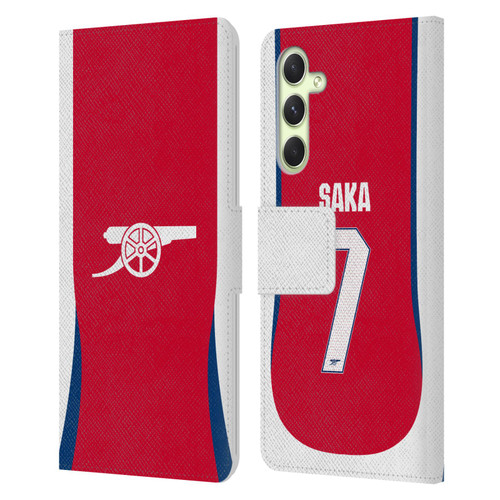 Arsenal FC 2024/25 Players Home Kit Bukayo Saka Leather Book Wallet Case Cover For Samsung Galaxy A54 5G
